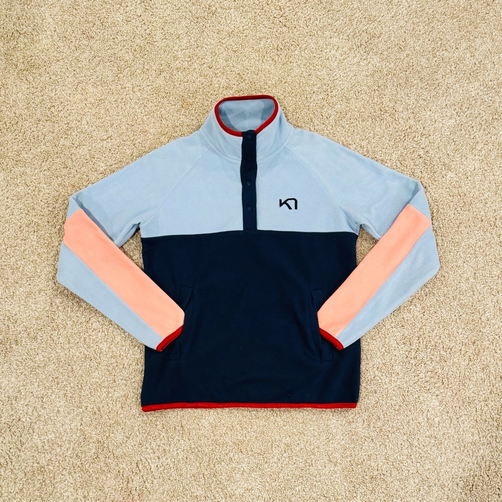 NWOT Kari Traa Ane Base Layer 1/4 button Fleece Top; sz Small
